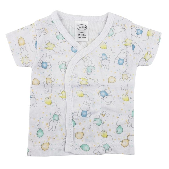 Newborn Boys Short Sleeve Side Snap Shirts - Printed Variety Pack