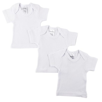 Preemie White Interlock Short Sleeve Lap T Shirt - 2 Pack