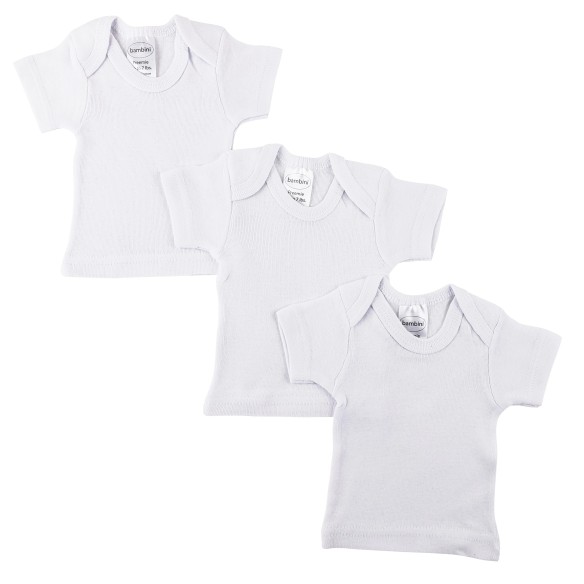 Preemie White Interlock Short Sleeve Lap T Shirt - 2 Pack