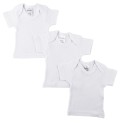 Preemie Rib Knit White Short Sleeve T-Shirt 3-Pack