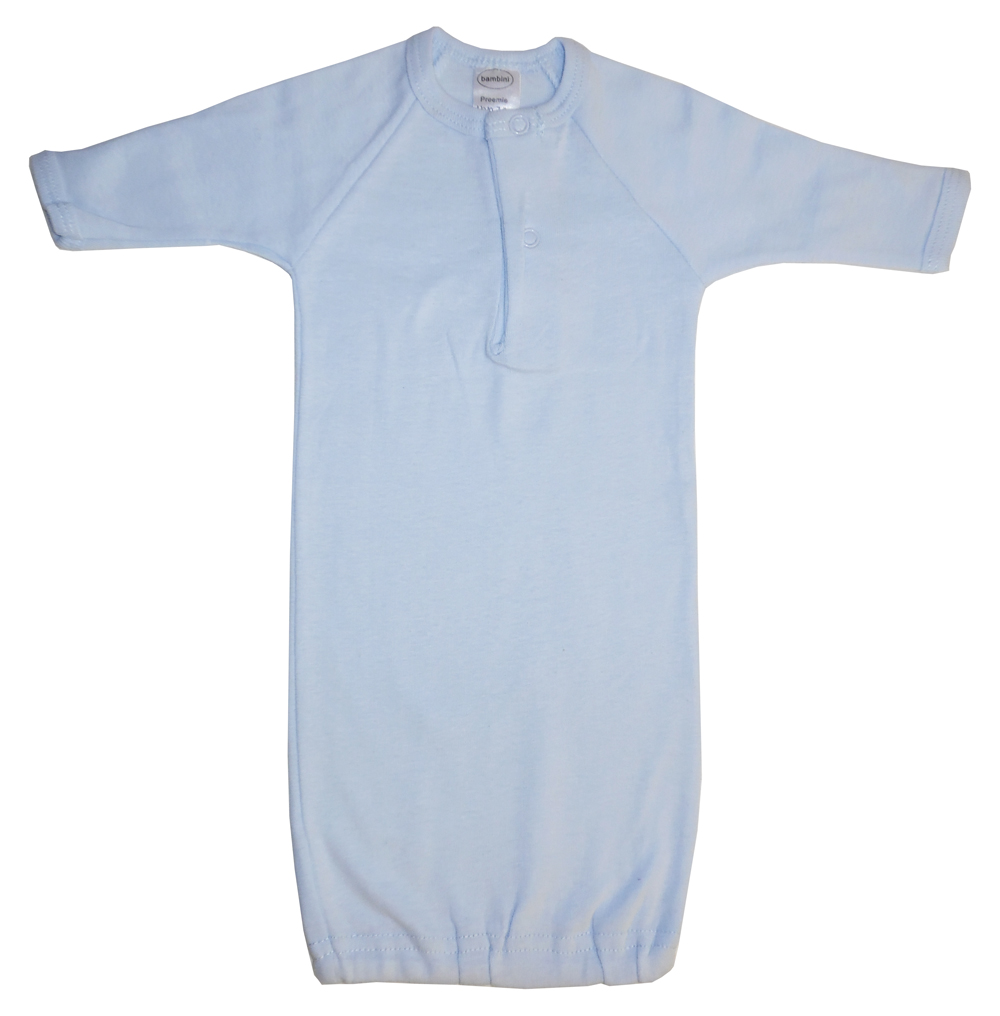 Bambini Preemie Solid Blue Gown 
